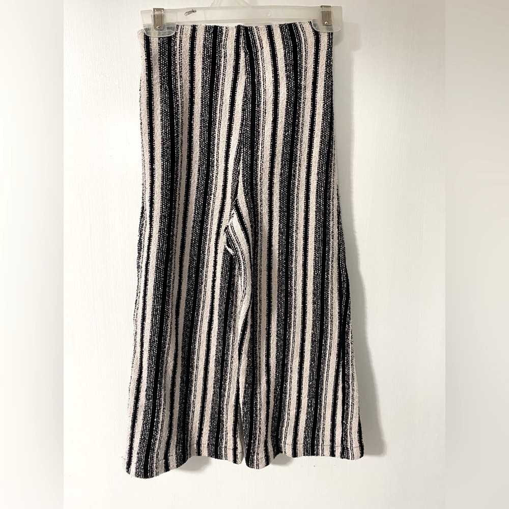 Zara Girls Flowy Wide Leg Tie Striped Pants - Picture 3 of 6